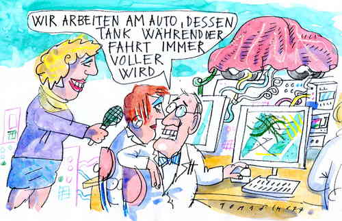 Cartoon: Perpetuum (medium) by Jan Tomaschoff tagged autoindustrie,innovation