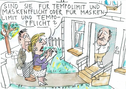 Cartoon: Pflicht (medium) by Jan Tomaschoff tagged corona,umwelt,tempo,corona,umwelt,tempo