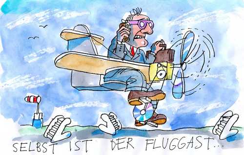 Cartoon: Pilotenstreik (medium) by Jan Tomaschoff tagged lufthansa,pilotenstreik