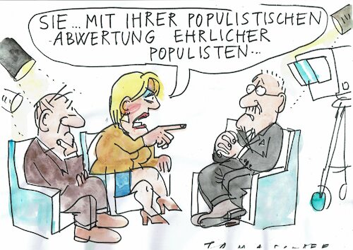 Cartoon: Populisten (medium) by Jan Tomaschoff tagged talk,schow,populismus,diskurs,toleranz,talk,schow,populismus,diskurs,toleranz