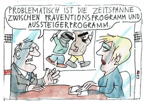 Cartoon: Programme (medium) by Jan Tomaschoff tagged terror,integration,angst,terror,integration,angst