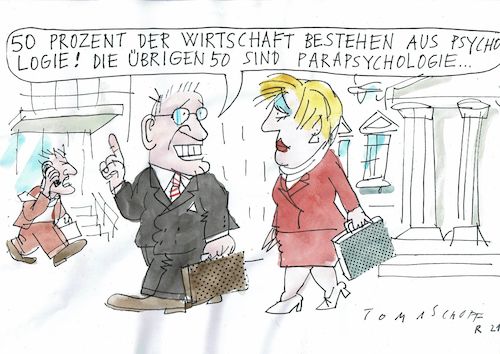 Cartoon: Psycho (medium) by Jan Tomaschoff tagged wirtschaft,psychologie,unsicherheit,prognosen,wirtschaft,psychologie,unsicherheit,prognosen