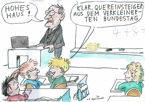 Cartoon: Quereinsteiger (medium) by Jan Tomaschoff tagged schule,abgeordneter,lehrermangel,schule,abgeordneter,lehrermangel