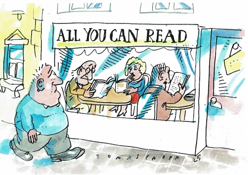 Cartoon: read (medium) by Jan Tomaschoff tagged konsum,essen,lesen,kultur,konsum,essen,lesen,kultur