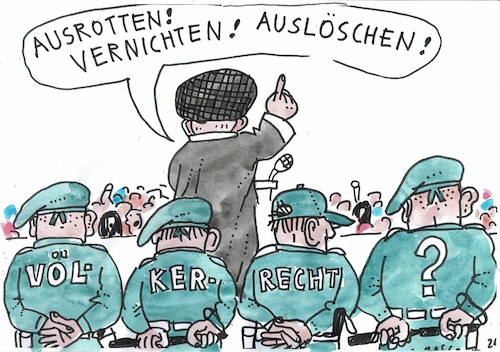 Cartoon: Recht (medium) by Jan Tomaschoff tagged iran,völkerrecht,gewalt,drohung,iran,völkerrecht,gewalt,drohung
