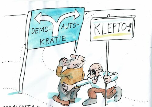 Cartoon: Regierungsform (medium) by Jan Tomaschoff tagged demokratie,autokratie,kleptokratie,demokratie,autokratie,kleptokratie