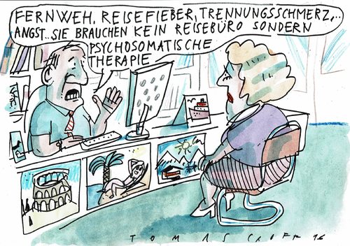 Cartoon: Reisestress (medium) by Jan Tomaschoff tagged reisen,psyche,stress,reisen,psyche,stress