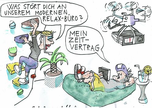 Cartoon: Relaxbüro (medium) by Jan Tomaschoff tagged arbeitswelt,soziales,büro,arbeitswelt,soziales,büro
