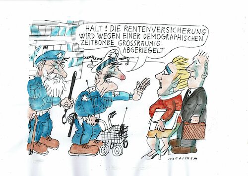 Cartoon: Rente (medium) by Jan Tomaschoff tagged rente,babyboomer,rente,babyboomer