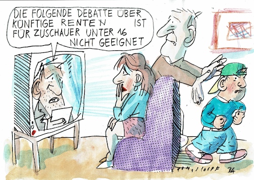 Cartoon: Rente (medium) by Jan Tomaschoff tagged rente,demografie,jugend,generationenvertrag,rente,demografie,jugend,generationenvertrag