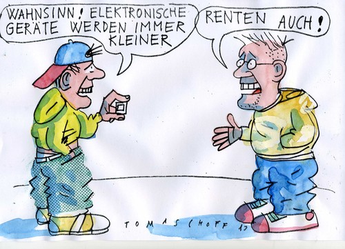 Cartoon: Renten (medium) by Jan Tomaschoff tagged demographie,rentenhöhe,demographie,rentenhöhe