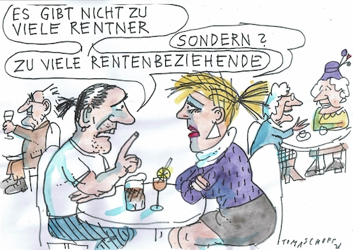 Cartoon: Rentner (medium) by Jan Tomaschoff tagged rentner,demografie,gender,rentner,demografie,gender