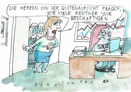 Cartoon: Rentner (medium) by Jan Tomaschoff tagged quote,demografie,rentner,beruf,quote,demografie,rentner,beruf