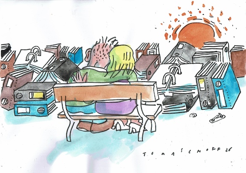 Cartoon: Romantik (medium) by Jan Tomaschoff tagged bürokratie,entbürokratisierung,bürokratie,entbürokratisierung