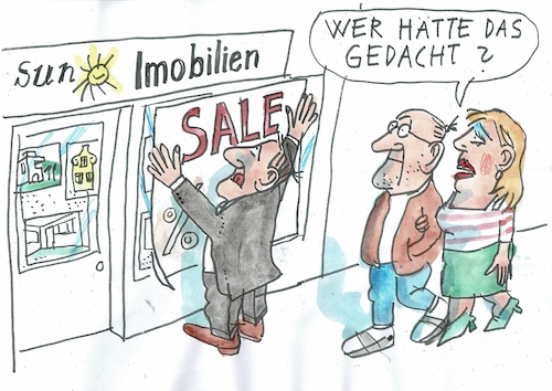 Cartoon: Sale (medium) by Jan Tomaschoff tagged immobilien,markt,preise,immobilien,markt,preise