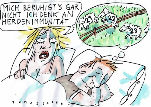 Cartoon: Schäfchenzählen (medium) by Jan Tomaschoff tagged corona,herdenimmunität,angst,schlaflosigkeit,corona,herdenimmunität,angst,schlaflosigkeit