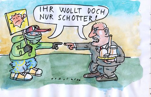 Cartoon: Schotter (medium) by Jan Tomaschoff tagged schotter,atomkraft,akw,castor,endlager,schotter,atomkraft,akw,castor,endlager