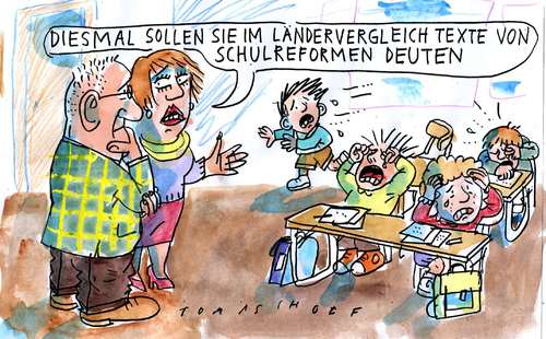 Cartoon: Schulreformen (medium) by Jan Tomaschoff tagged schulreformen