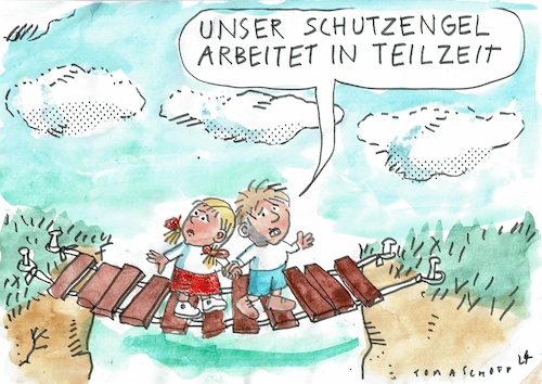 Cartoon: Schuztengel (medium) by Jan Tomaschoff tagged schutz,vollzeit,teilzeit,schutz,vollzeit,teilzeit