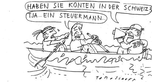 Cartoon: Schweizer Konten (medium) by Jan Tomaschoff tagged steuerflucht,steuersünder,schweiz