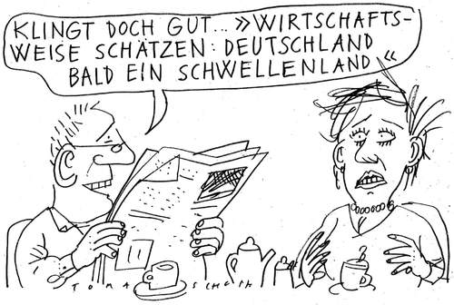 Cartoon: Schwellenland (medium) by Jan Tomaschoff tagged deutschland,schwellenland