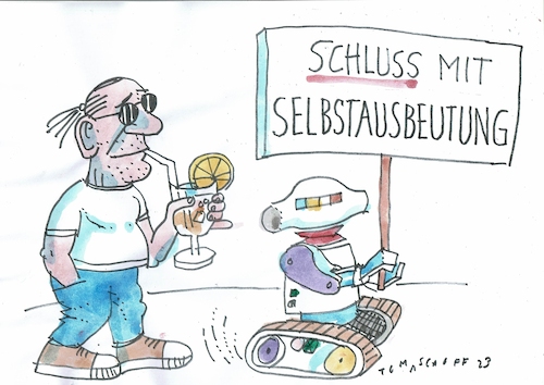 Cartoon: Selbstausbeutung (medium) by Jan Tomaschoff tagged generation,selbstausbeutung,work,life,balance,generation,selbstausbeutung,work,life,balance