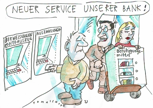 Cartoon: Service (medium) by Jan Tomaschoff tagged bankenkrise,bankenkrise