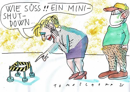 Cartoon: Shut down (medium) by Jan Tomaschoff tagged corona,pandemie,shut,down,corona,pandemie,shut,down