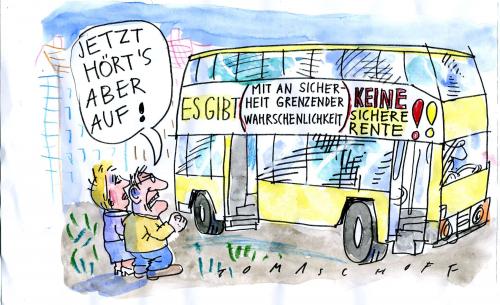Cartoon: Sichere Rente (medium) by Jan Tomaschoff tagged rente,rentner,senioren