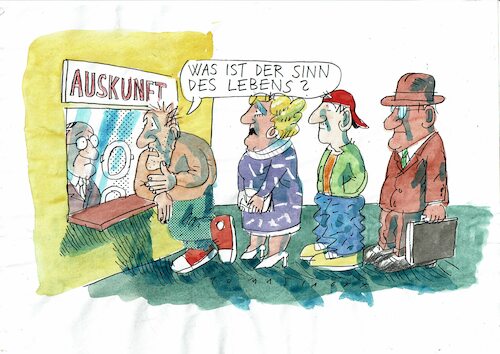 Cartoon: Sinn des Lebens (medium) by Jan Tomaschoff tagged lebenssinn,sinnsuche,lebenssinn,sinnsuche