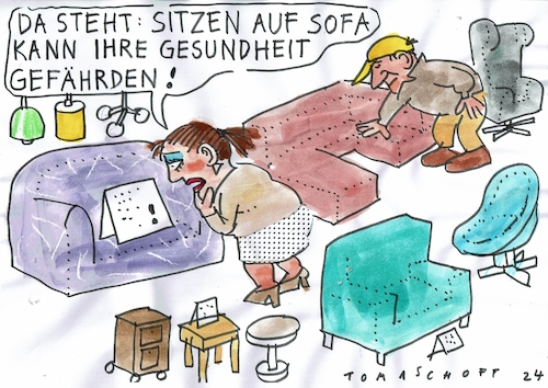 Cartoon: Sitzen (medium) by Jan Tomaschoff tagged gesundheit,bewegung,sitzen,gesundheit,bewegung,sitzen