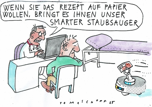Cartoon: Smart (medium) by Jan Tomaschoff tagged arzt,gesundheit,digitalisierung,arzt,gesundheit,digitalisierung