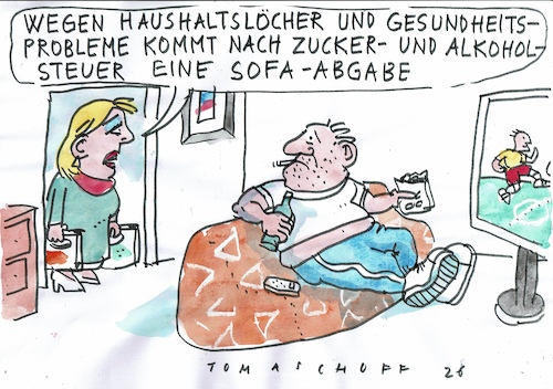 Cartoon: Sofsteuer (medium) by Jan Tomaschoff tagged steuern,haushalt,gesundheit,sitzen,steuern,haushalt,gesundheit,sitzen