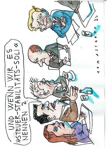 Cartoon: Soli (medium) by Jan Tomaschoff tagged soli,steuern,staatsfinanzen,soli,steuern,staatsfinanzen