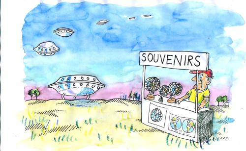 Cartoon: Souvenirs (medium) by Jan Tomaschoff tagged extraterrestrians,