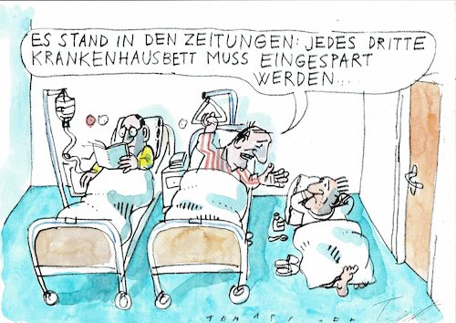 Cartoon: Sparen (medium) by Jan Tomaschoff tagged gesundheit,krankenhaus,sparen,gesundheit,krankenhaus,sparen