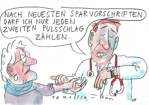 Cartoon: Sparen (medium) by Jan Tomaschoff tagged gesundheit,geld,sparen,arzt,gesundheit,geld,sparen,arzt