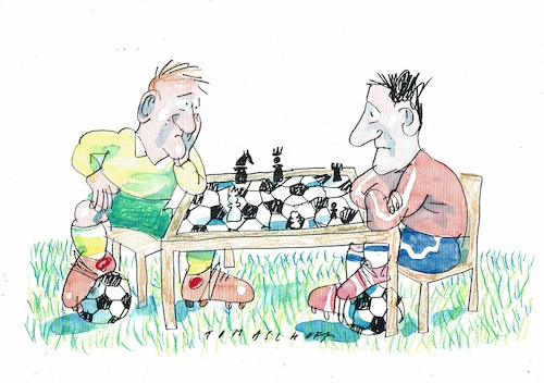 Cartoon: Spiel (medium) by Jan Tomaschoff tagged fussball,schach,fussball,schach