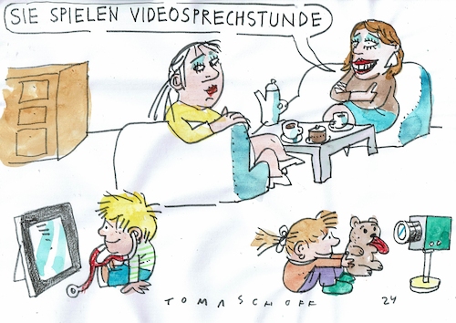 Cartoon: Sprechstunde (medium) by Jan Tomaschoff tagged gesundheit,patient,arzt,beziehung,digitalisierung,gesundheit,patient,arzt,beziehung,digitalisierung