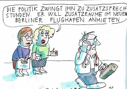Cartoon: Sprechstunden (medium) by Jan Tomaschoff tagged ärzte,gesundheit,politik,ärzte,gesundheit,politik