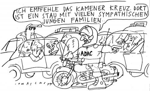 Cartoon: Stau (medium) by Jan Tomaschoff tagged auto,urlaub,reiseverkehr,ferienzeit,adac,stau