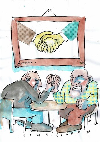 Cartoon: Streitkultur (medium) by Jan Tomaschoff tagged kampf,kompromiss,diskurs,kampf,kompromiss,diskurs