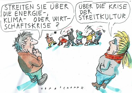 Cartoon: Streitkultur (medium) by Jan Tomaschoff tagged streit,toleranz,diskurs,streit,toleranz,diskurs
