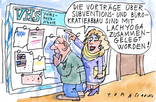Cartoon: Subventionsabbau (medium) by Jan Tomaschoff tagged subventionsabbau,entbürokratisierung