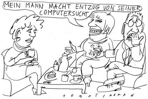 Cartoon: Sucht (medium) by Jan Tomaschoff tagged computersucht