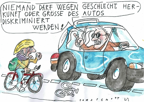 Cartoon: SUV (medium) by Jan Tomaschoff tagged fahrrad,auto,verkehr,fahrrad,auto,verkehr