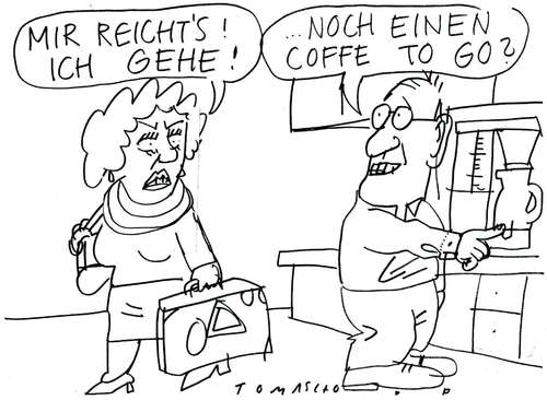 Cartoon: To go... (medium) by Jan Tomaschoff tagged coffee,to,go,love
