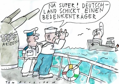 Cartoon: Träger (medium) by Jan Tomaschoff tagged us,iran,krise,us,iran,krise
