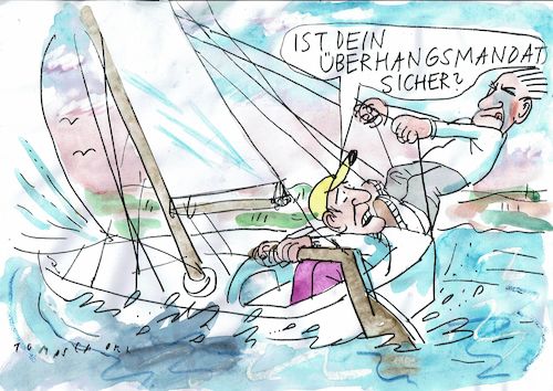 Cartoon: Überhang (medium) by Jan Tomaschoff tagged wahlen,bundestag,überhangmandat,wahlen,bundestag,überhangmandat