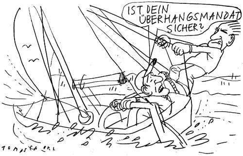 Cartoon: Überhangmandate (medium) by Jan Tomaschoff tagged überhangmandate,wahlen